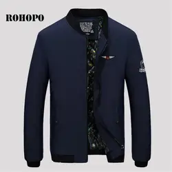 ROHOPO Бейсбол куртка человек эластичный bomber Coat Куртки мужчины военный летчик Повседневное куртка эластичность армии deportes верхняя одежда