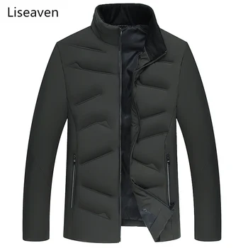 

Liseaven Winter Jacket Men 2018 Stand Collar Men's Parka Jackets Mens Solid Thick Jackets Coats Man Winter Parkas