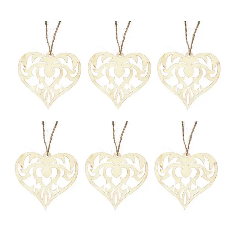 6Pcs Wooden Snowflake Santa Claus Snowman Laser Cut Christmas Tree Hanging Decor for kids gifts #2o24 (9)