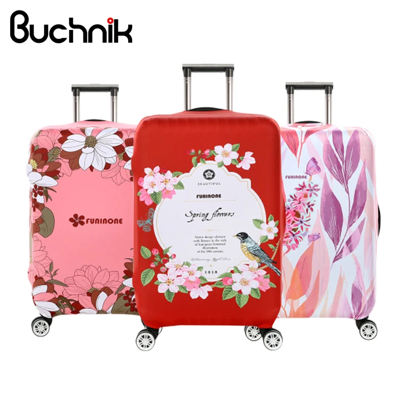 

BUCHNIK Flowers Travel Luggage Cover Women's Trolley Suitcase Covers Essential Elasticity Case Protect Dust Case Accessories