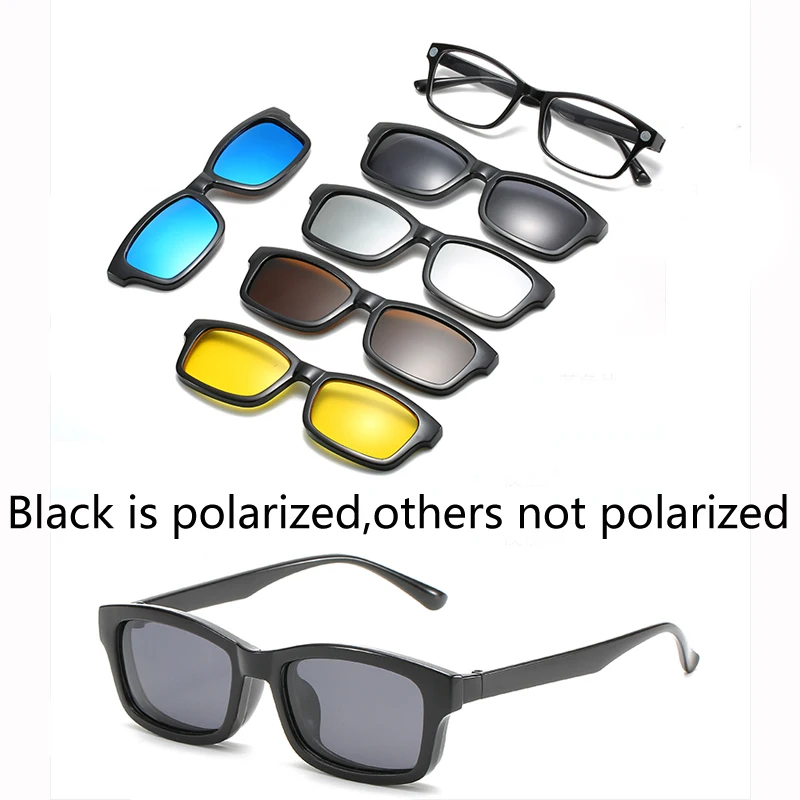 HJYFINO 5 lenes солнцезащитные очки с магнитным креплением зеркальная застежка на солнцезащитные очки прикрепляемые очки Для мужчин