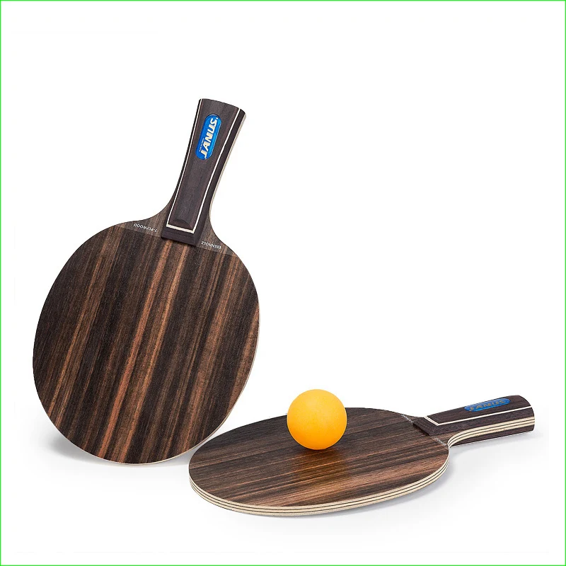 المهنية طويل/مقبض قصير بينغ بونغ مجداف أسود خشب الصندل تنس طاولة مضرب 7 طبقة سريع هجوم حلقة