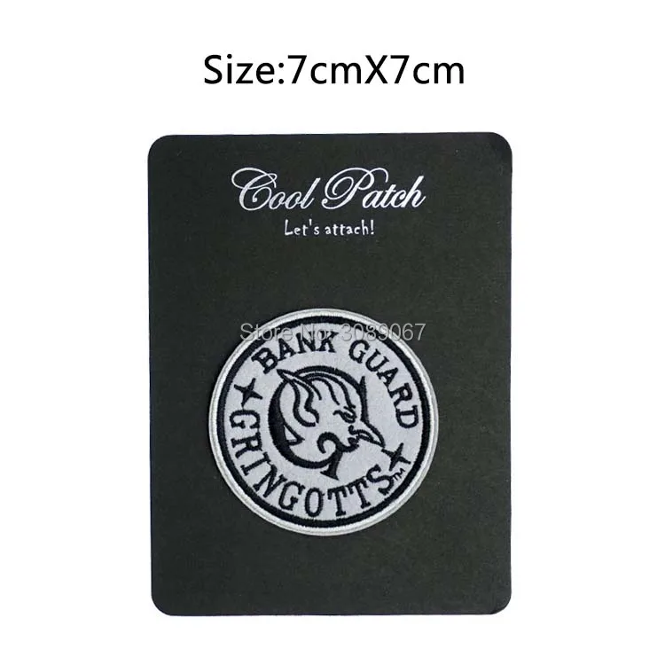 

3" Harry Potter Gringotts Bank Guard Embroidered Patch Universal Studios Embroidered Iron On Patch retro applique wholesale