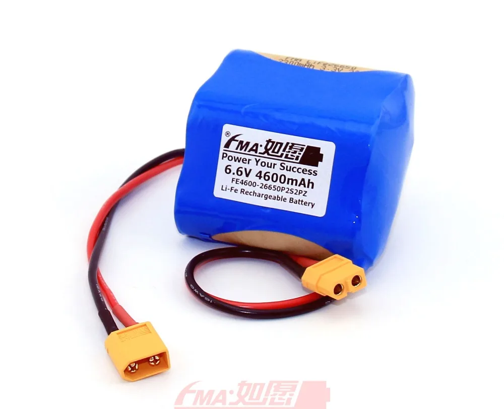 

LiFe Battery 26650 6.6V 4600mAh 2S2PZ Replace for Lead Acid SLA 6V 4AH w/XT60