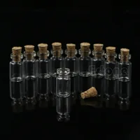 10pcs/lot 0.5ml 18x10mm Mini Glass Bottle Vial with Cork Stopper Storage Pendant 1