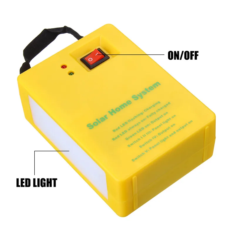 Gerador de Energia do Painel Luz com 2 Kit para Casa ao ar Solar Portátil Lâmpadas Engrenagem Escurecimento Usb Carga Sistema Emergência Livre Led 3 6 led solar luz com 2 lâmpadas 3