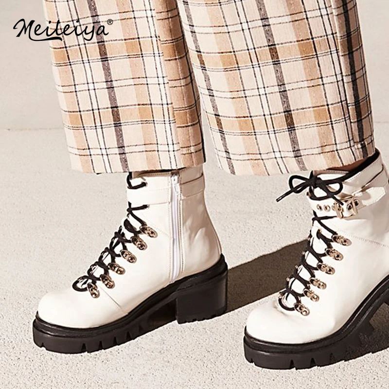 

2019 Boots women Genuine Leather Shoes Winter Ankle Boots Woman Motocycle Boots Chelsea Platform Boots Plus Size Women Boots
