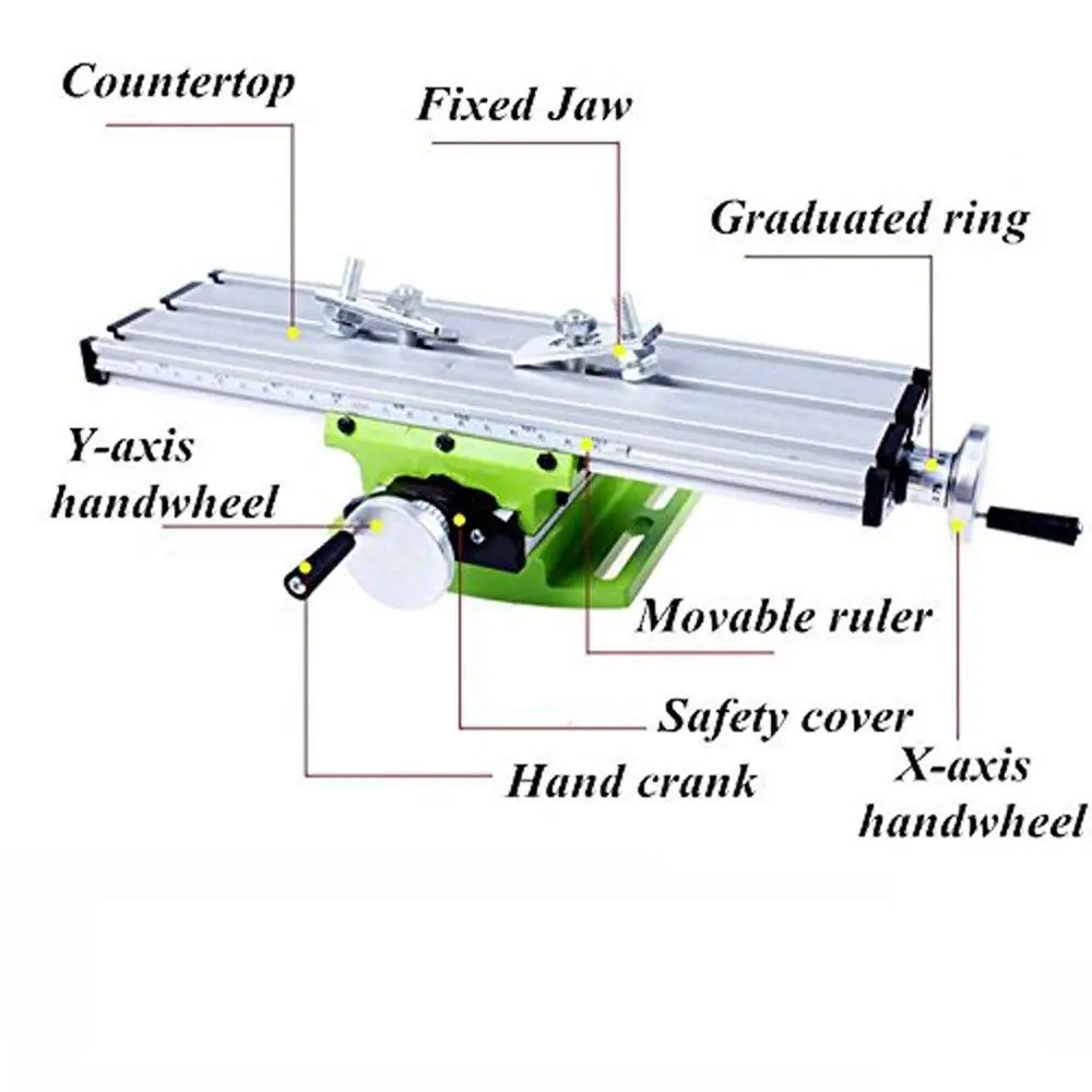 Мини-фрезерный станок, приспособление для рабочего стола, тиски, комбинированная скамейка, X-Y, 2 оси, крестообразная горка, стол для скамейки, сверла 12,2/3,54"
