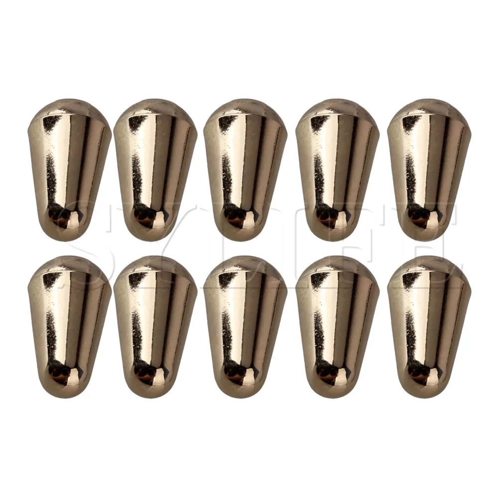 

10 x Gold Music Part Electric Guitar Plastic 5 Way Tip Switch Knob Cap