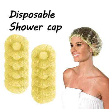 

100pcs disposable shower cap hotel one-piece elastic shower cap bathroom products hairdressing transparent bathroom countertop
