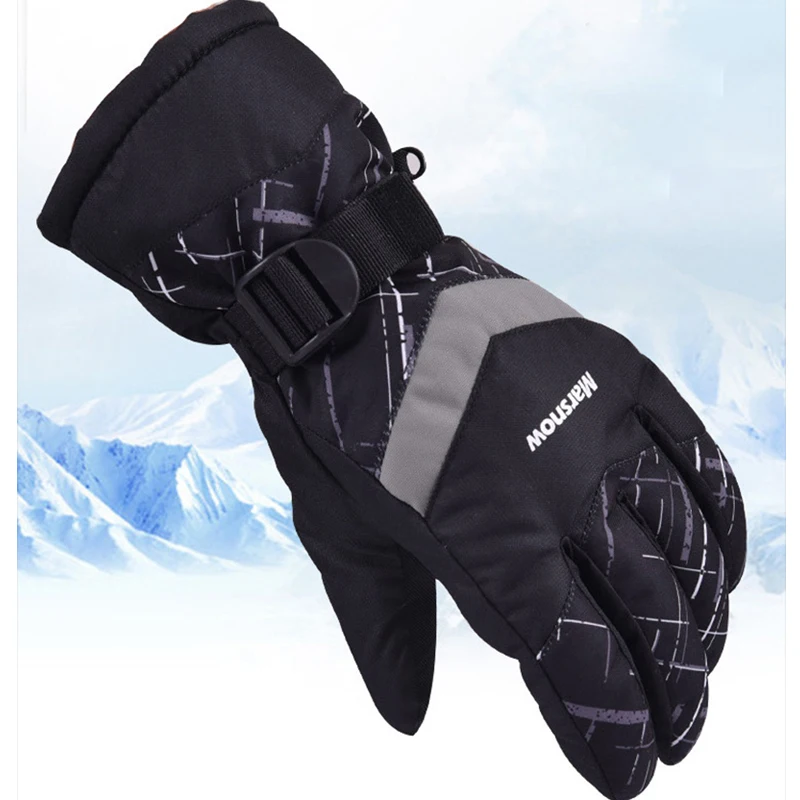 Invierno mantener caliente a prueba de viento de esquí Guantes de las mujeres de los hombres de nieve mitones impermeable esquí de nieve Guantes de esqui
