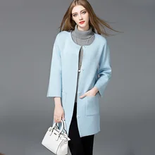 Вязанное пальто размера плюс, женские зимние куртки с o-образным вырезом, слимфит, однотонный, толстый, с карманами, дизайнерский женский свитер, пальто, женский кардиган