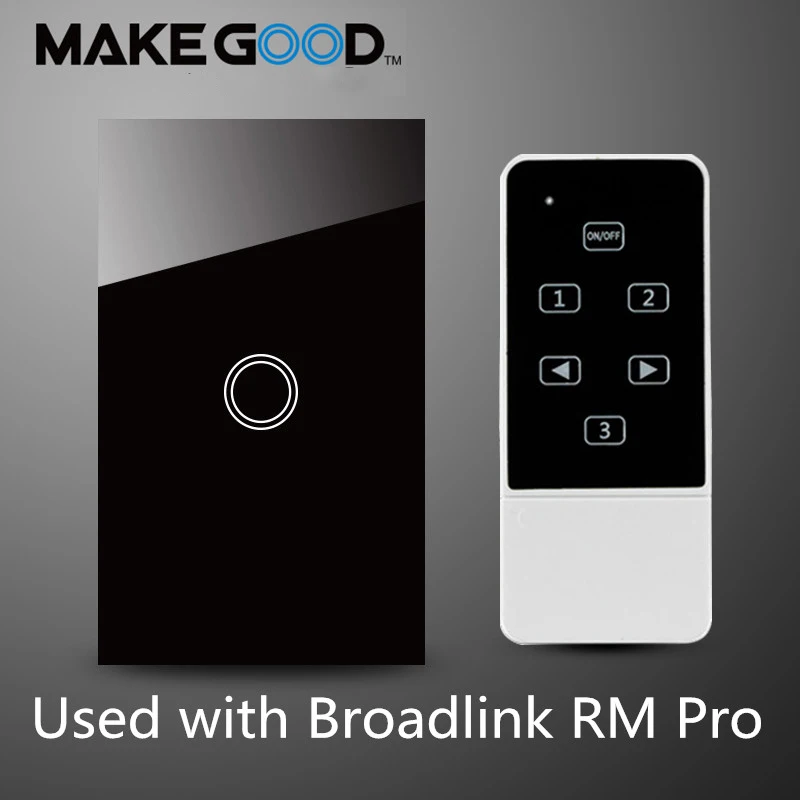 

US standard MakeGood 1 Gang 1 way wireless switch, touch screen light switch with remote control function