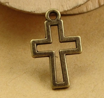 

A3477 Free Shipping! 200pcs/bag size 17*10mm bronze color The " Cross" pendant Fashion Jewelry accessories