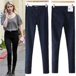 

High Street Brands Fashion Slim Thin High Waist Sexy Skinny Slim Leggings Pants Elastic Denim Jeans Trousers Pencil Pants