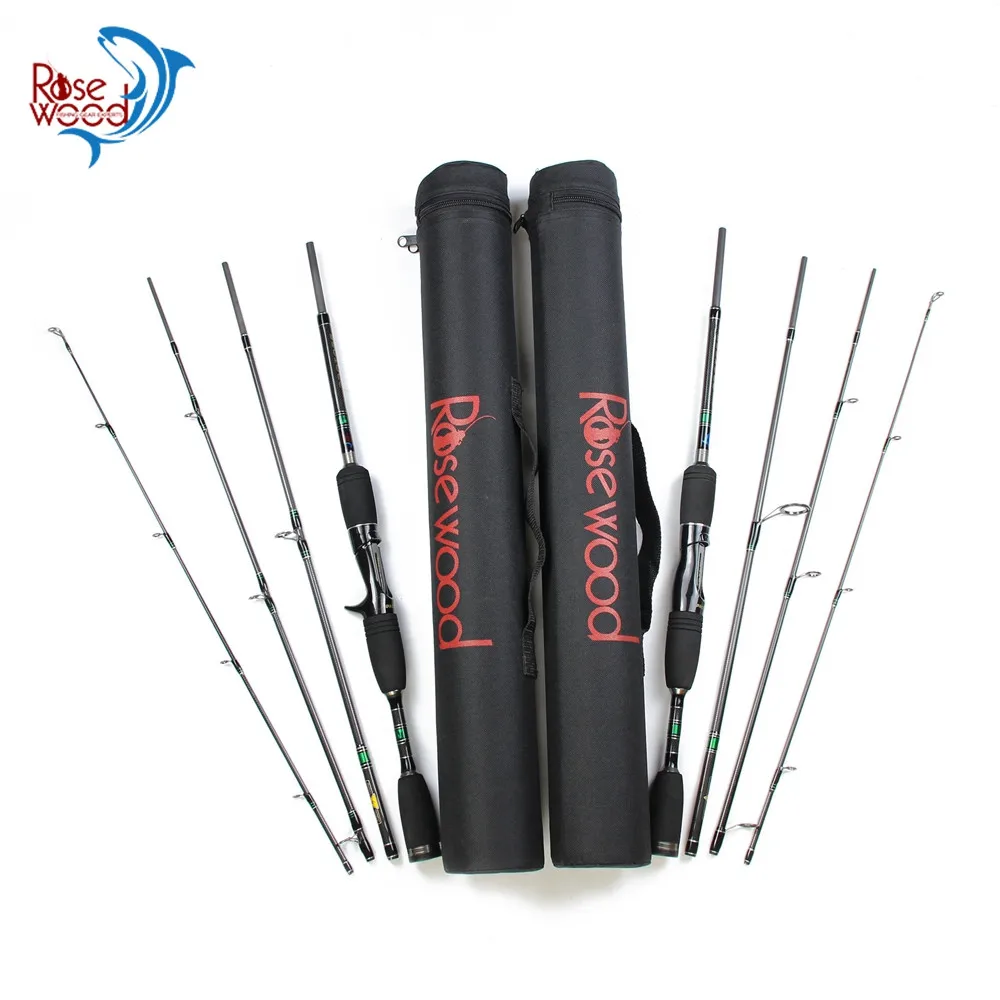 Rosewood 1.98m Fishing Rod 4 Sections Spinning Bait Casting Rod Travel High Carbon Fishing Rods Lure Weight 3.5-10g Tackle China  (1)