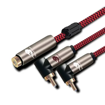 

Audio Cable Hifi Mini Jack 3.5 mm Female to 2 RCA for Amplifier Speaker Decorder Angled RCA Cable Gold-plating 1M 2M 3M 5M 8M