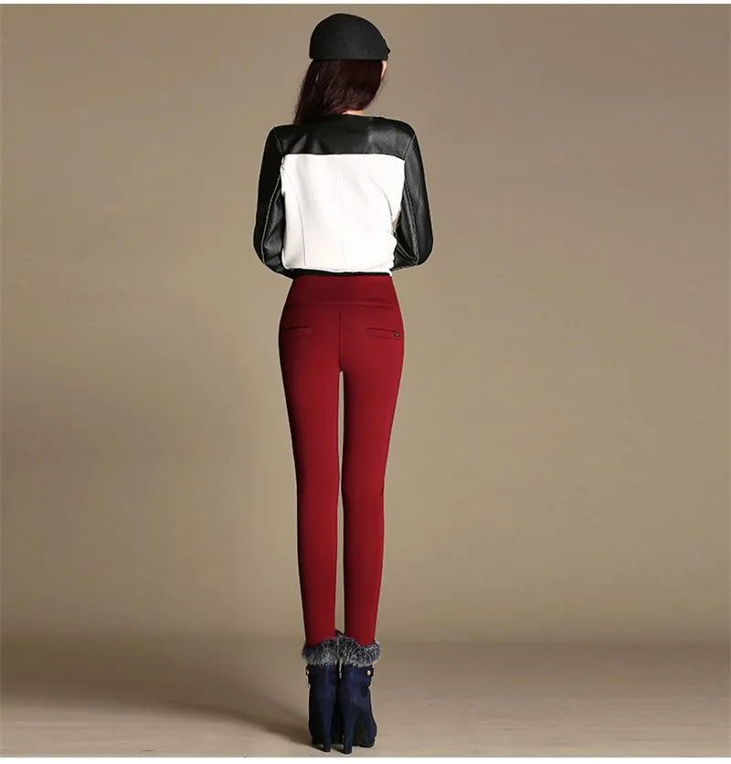 Зимние женские леггинсы плюс плотные бархатные узкие брюки с эластичным поясом теплые леггинсы верхняя одежда леггинсы размера плюс 4XL C2571