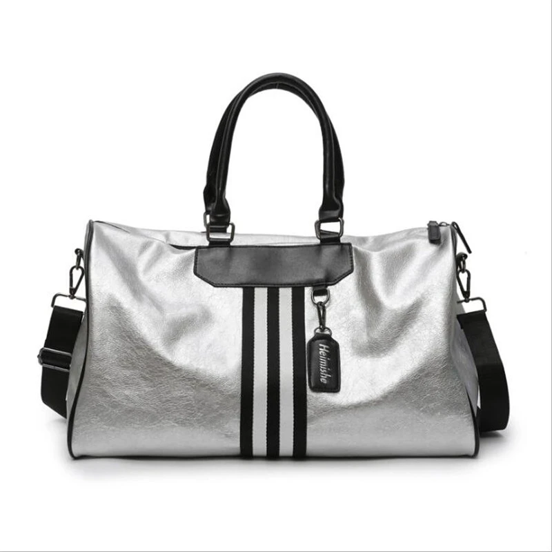 nuevo bolso deportivo Unisex para dama bolso de equipaje en bolsas de viaje etiqueta bolsa de gimnasio de cuero para Yoga Fitness saco de deporte grande|Bolsas de viaje| -