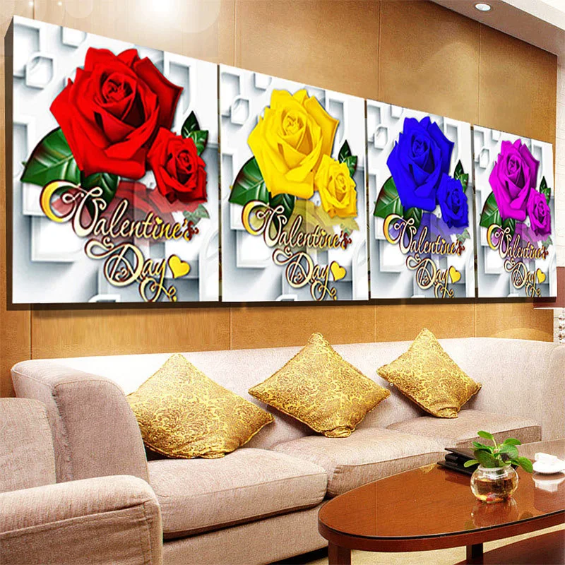 

Cross Stitch Flowers Cross Embroidery Family Decor Patterns Embroidery Needlework Setsfor Room Ornament 5D Diamond Painting
