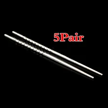 GSFY-5 пара китайские стильные Нескользящие палочки для еды из нержавеющей стали Chop палочки серебро