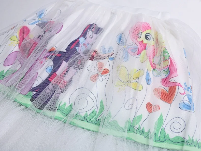 Юбки для маленьких девочек; юбка-пачка с рисунком единорога, пони, лошади, принцессы Анны; кружевная одежда с принтом для маленьких девочек; детская длинная юбка