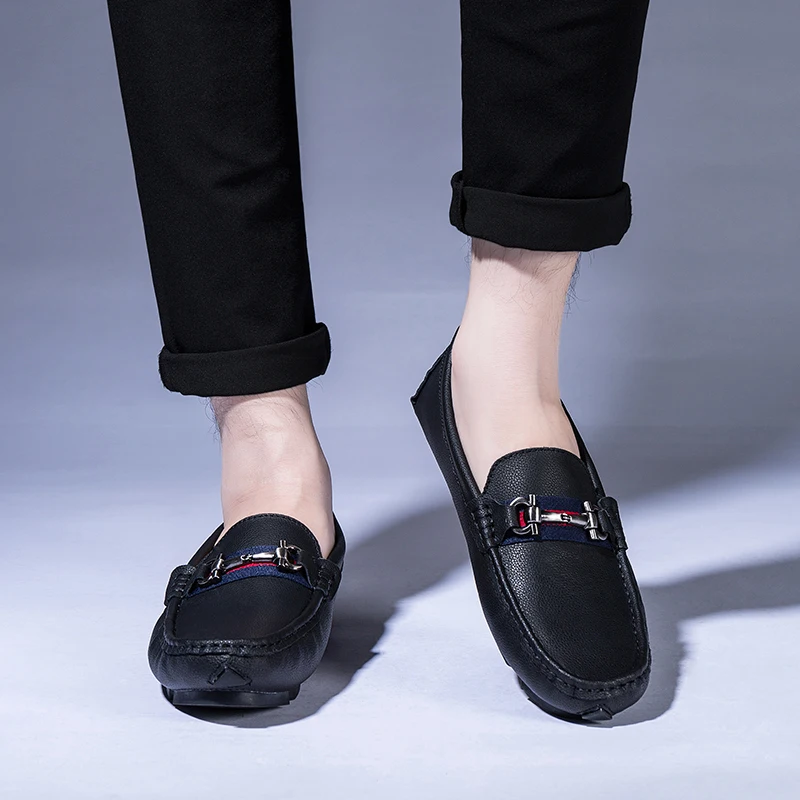 

2018 new Leather Shoes Men Brand Footwear Non-slip Thick Sole Fashion Men's Casual Shoes Male High Quality Loafers 5