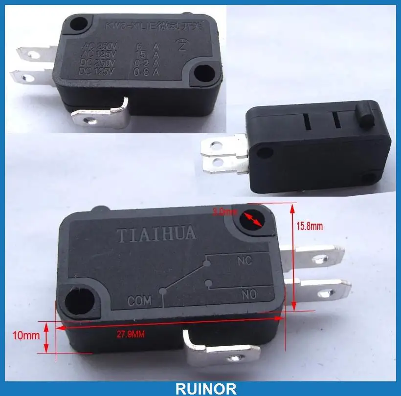 

50PCS 3PIN AC Switch Power OR DC power Switch micro KW8-XILIE Micro Switch