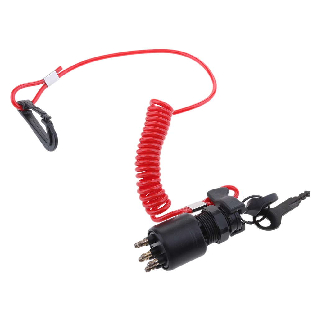 

175974 5005801 Ignition Switch & Key Assembly With Lanyard for OMC Johnson Evinrude 40-200HP Outboard Motor