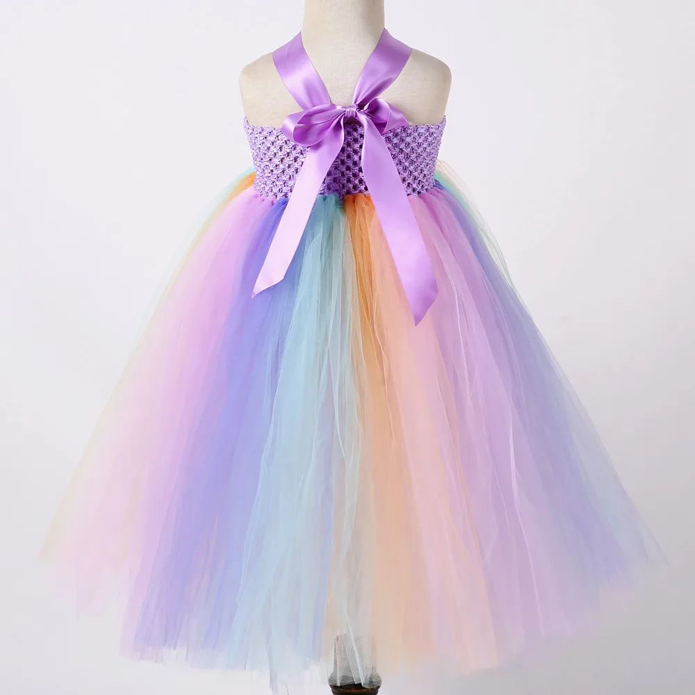 Pastel Unicorn Clothes Girl Summer Long Ankle Length Sleeveless May Little Pony Costume Dress for Girls Party Dresses Age 10 12 (4)