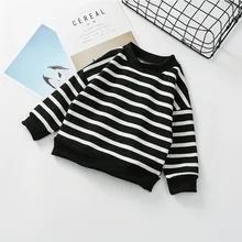 Бархатный теплый свитер в полоску для маленьких мальчиков и девочек г. детские зимние свитера, рубашки