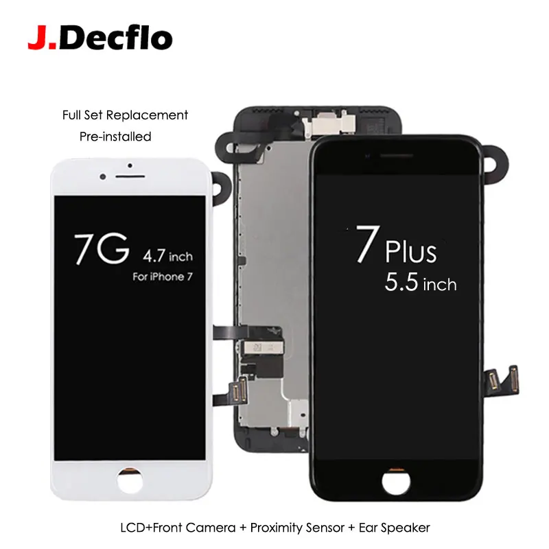 

For iPhone 7 7 Plus Screen Replacement Full Set LCD Touch Screen Digitizer Frame Assembly+Front Camera & Sensor + Ear Speaker