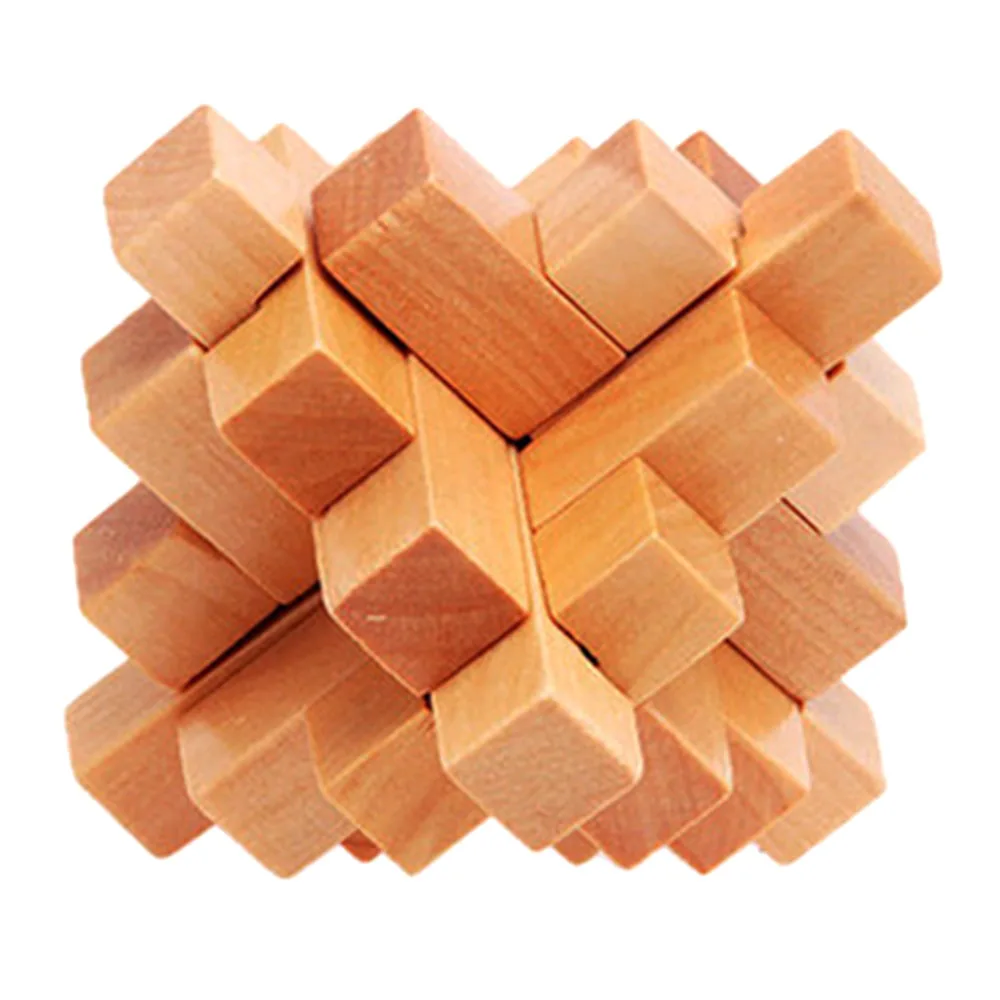 Kong Ming Luban Lock Kids Adult Wooden Intellectual Board Brain Tease Toy, Fun Educational Block Board Game Toy For Children (1)