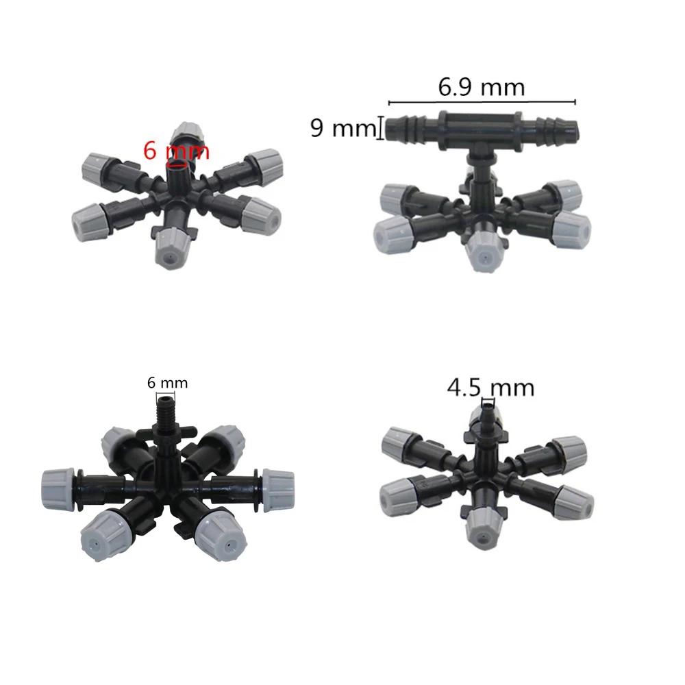 1 Pc Multi-nozzle Gray Sprinkler Garden Greenhouse Irrigation Sprayer Agriculture tools Water Fogger Cooling Misting Nozzle