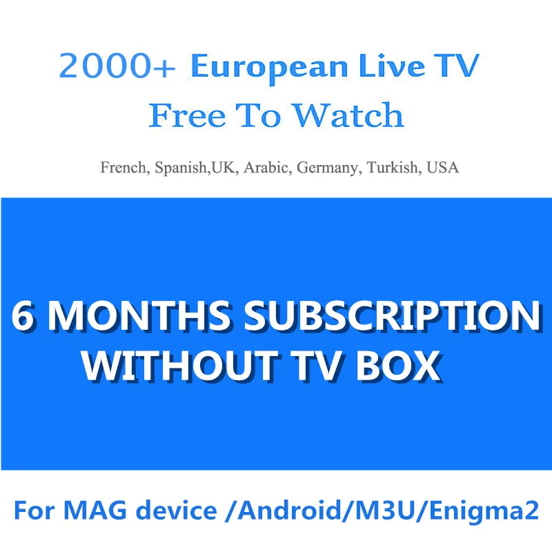 Европа IP tv Italia Ip tv подписка арабский французский Бельгия IP tv Live Smart tv box для Франции бельгийский арабский Поддержка бесплатный тест - Цвет: 6 month subscription