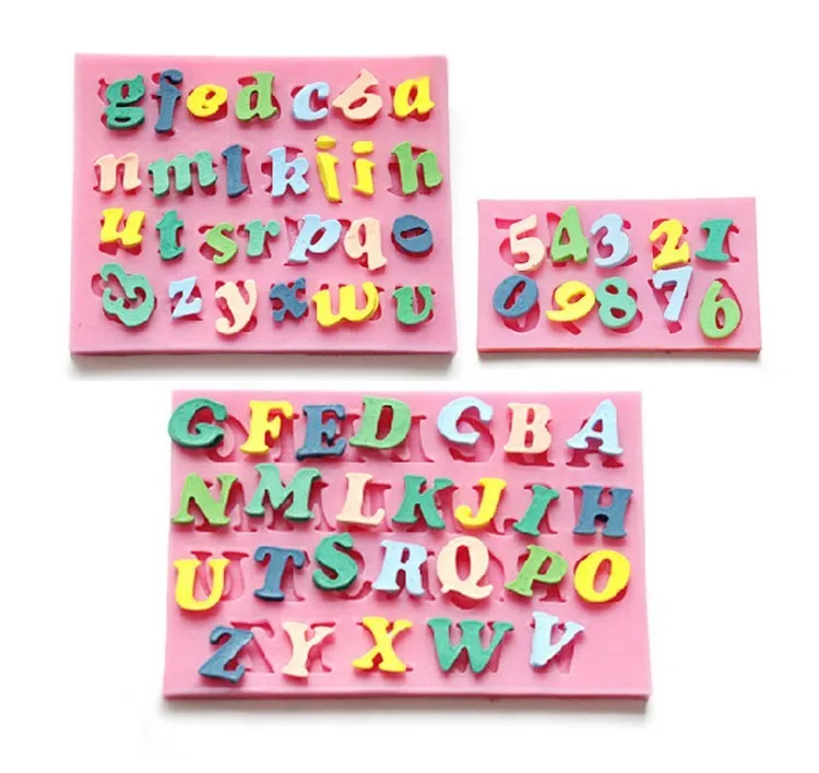 

3D English Letters & Numbers Fondant Cake Molds Soap Chocolate Mould For The Kitchen Baking