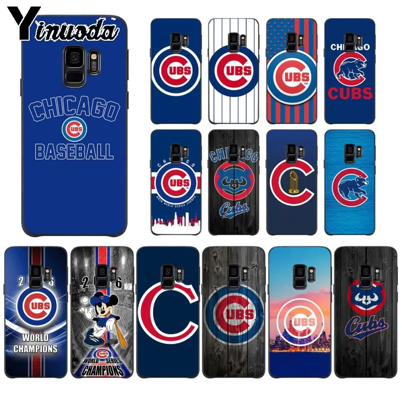 

Yinuoda Chicago Cubs Baseball TPU Soft Silicone Black Phone Case For GALAXY s7 edge s8 plus s9 plus s5 s6 edge