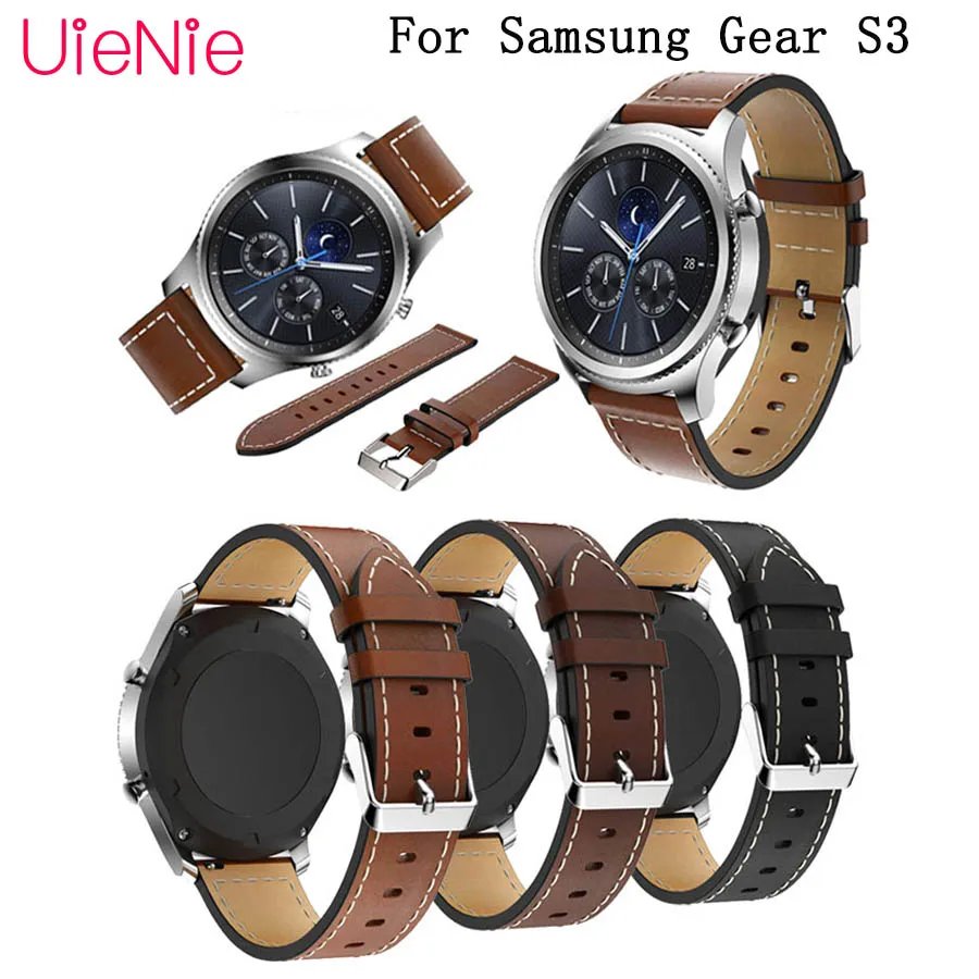 

Genuine business Leather wristband 22mm Strap for Samsung Gear S3 bracelet for huami amazfit stratos 2 2S bracelet 46mm bracelet