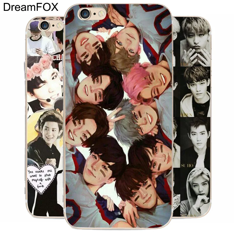 DREAM FOX K154 Popular Exo Art Transparent Hard Thin Case