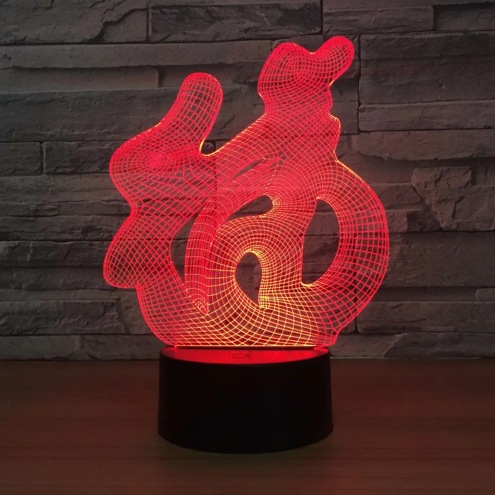 

Chinese Characters Blessing Fu USB Visual 3D Led Touch Switch Colorful Nightlights Table Lamp Baby Sleeping 3D Night Light Lamp