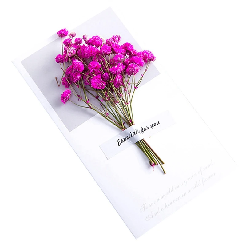 Creative Gypsophila Dried Flowers Folding Type Greeting Cards Christmas Birthday Party Wedding Invi - 4.00001E+12