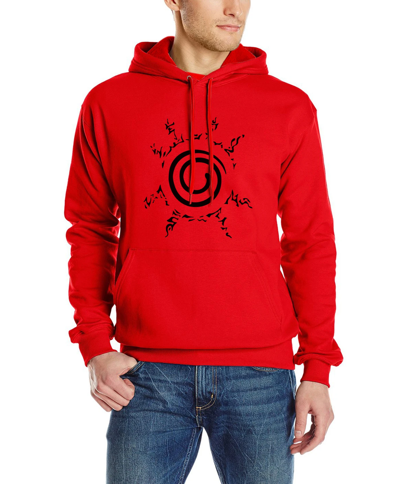 2017 autumn hot anime sweatshirt men blood youth Uzumaki Naruto Fashion brand clothing hip hop fitness men's hoodies funny 