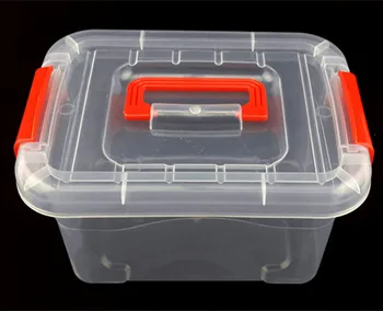 

1PC DIY desktop storage box Transparent Plastic Storage Box Jewelry Organizer Holder Cabinets Box Random Color EJF 0670