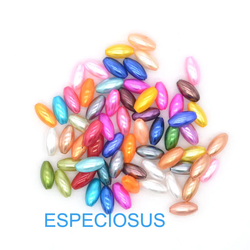 

100pcs DIY Jewelry Accessory 12*6MM Acrylic Beads Plastic Plastic Pearl Oval Shape Mix Color Necklace Department Measly Beads
