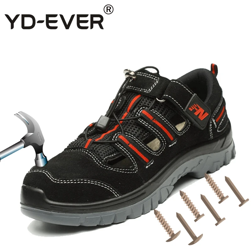 Sapatos Aço Prova Casual Plataforma Couro Trabalho Biqueira Vaca Securit ever Homens À De Plus Da Macio Size Punção Verão Segurança Preto Sandálias Yd yTt0wqW8Hq