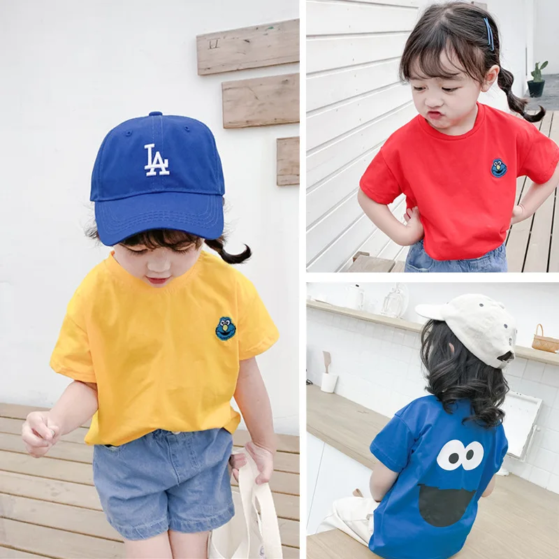 

2019 Children's Beach Sleeve Boy T-shirt Girl Summer Cartoon Short Sleeve girls tops clothes for big kids 2T-8T