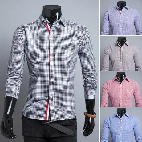 Foreign trade new winter 2015 ribbon decoration font b tartans b font Casual Shirts 5 color