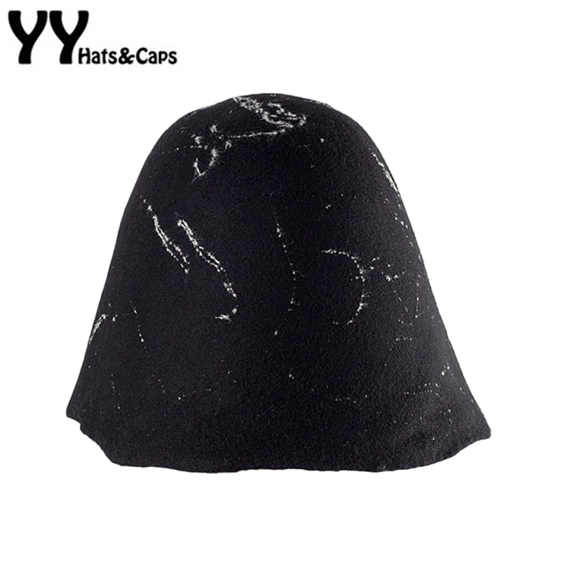 Wool Bucket Hats Women Basin Cap Vintage Trilby Autumn Winter Fashion