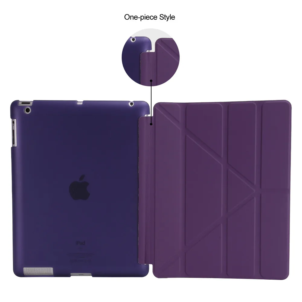 Чехол для Apple ipad 2 3 4, чехол GOLP для нового ipad 2, флип-чехол для ipad 4, смарт-чехол для ipad 3, чехол-подставка - Цвет: Purple