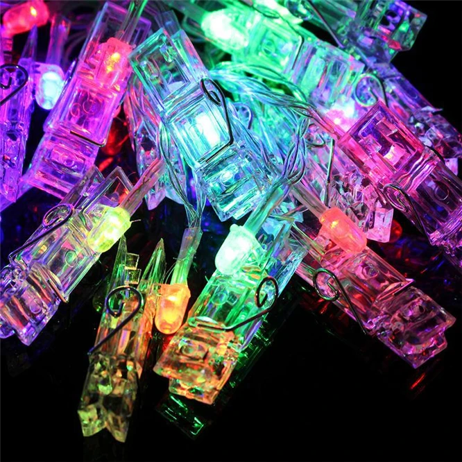 10sets 1.5m LED DIY Garland Card Photo Clip String lamp Battery Operated Fairy Light Christmas Wedding Home Luminaria Decoration